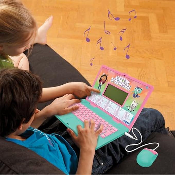Gabby , GABBY'S DOLLHOUSE, BILINGUAL ENGLISH/GERMAN EDUCATIONAL COMPUTER, TOY FOR CHILDREN WITH 124 LANGUAGE, WRITING, MATHS, LOGIC, MUSIC ACTIVITIES AND GAMES, PINK/BLUE, JC598GDHI3 - Image 4